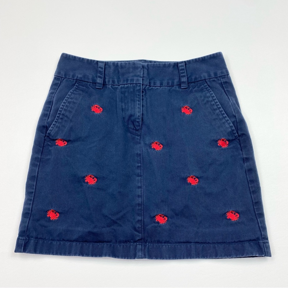 Women’s Vineyard Vines Embroidered Crab Print Mini Skirt Size 0